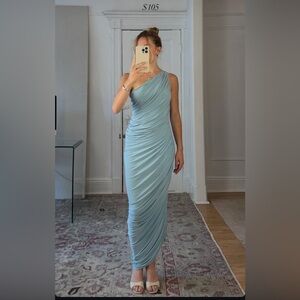 Norma Kamala blue shirred dress XS